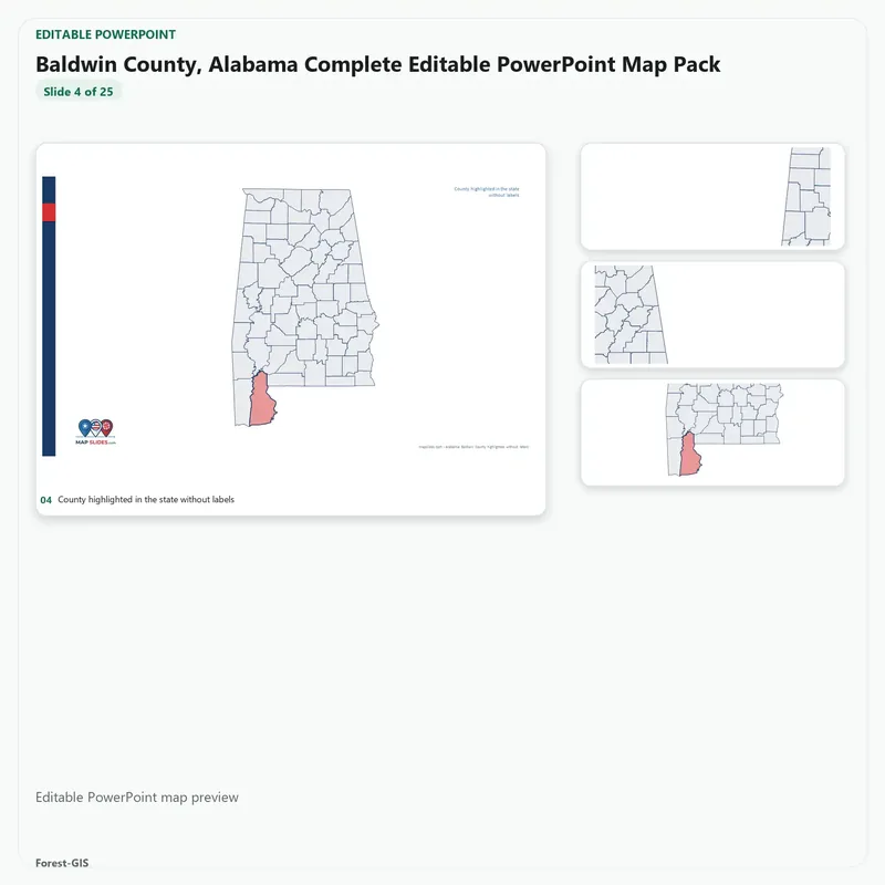 Baldwin County, Alabama Editable Map Pack - Image 4