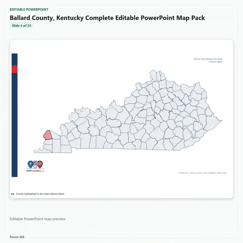 Ballard County, Kentucky Editable Map Pack - Image 4