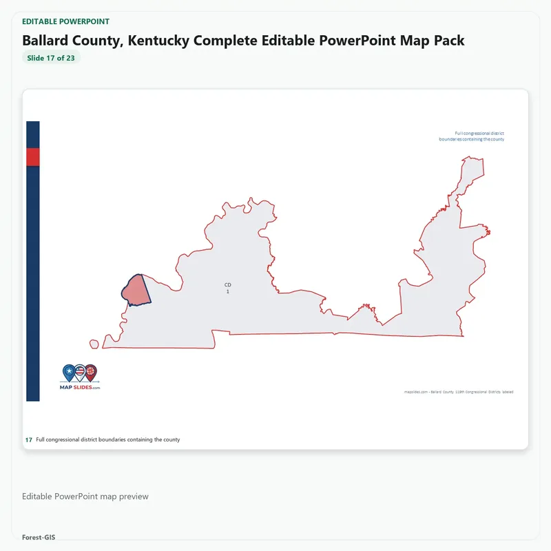 Ballard County, Kentucky Editable Map Pack - Image 5