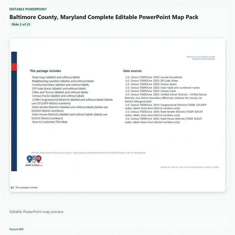 Baltimore County, Maryland Editable Map Pack - Image 3