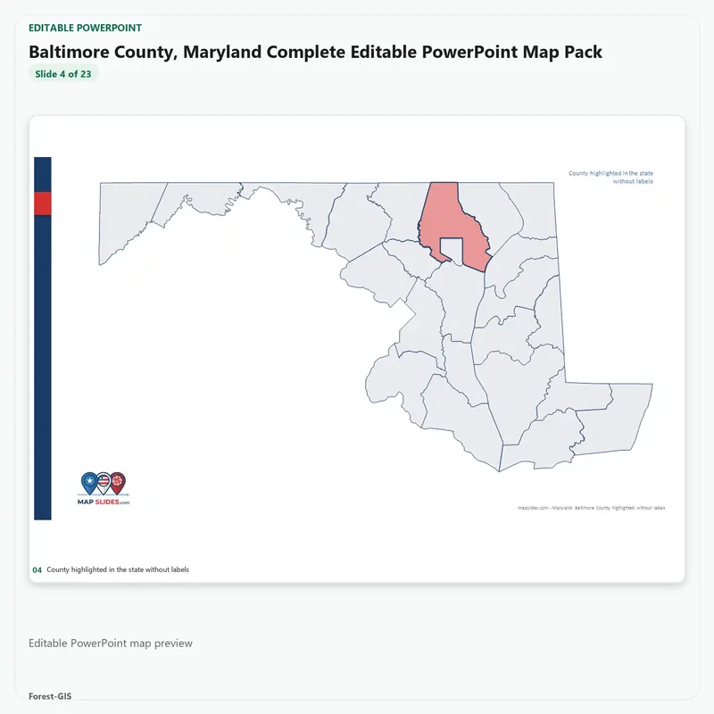 Baltimore County, Maryland Editable Map Pack - Image 4