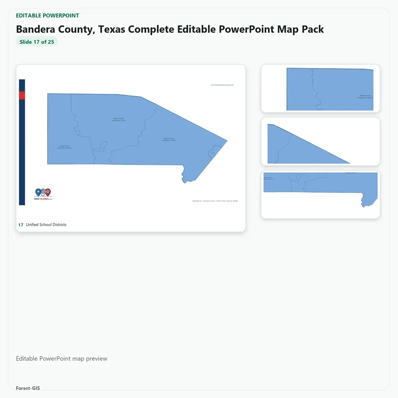 Bandera County, Texas Editable Map Pack - Image 5