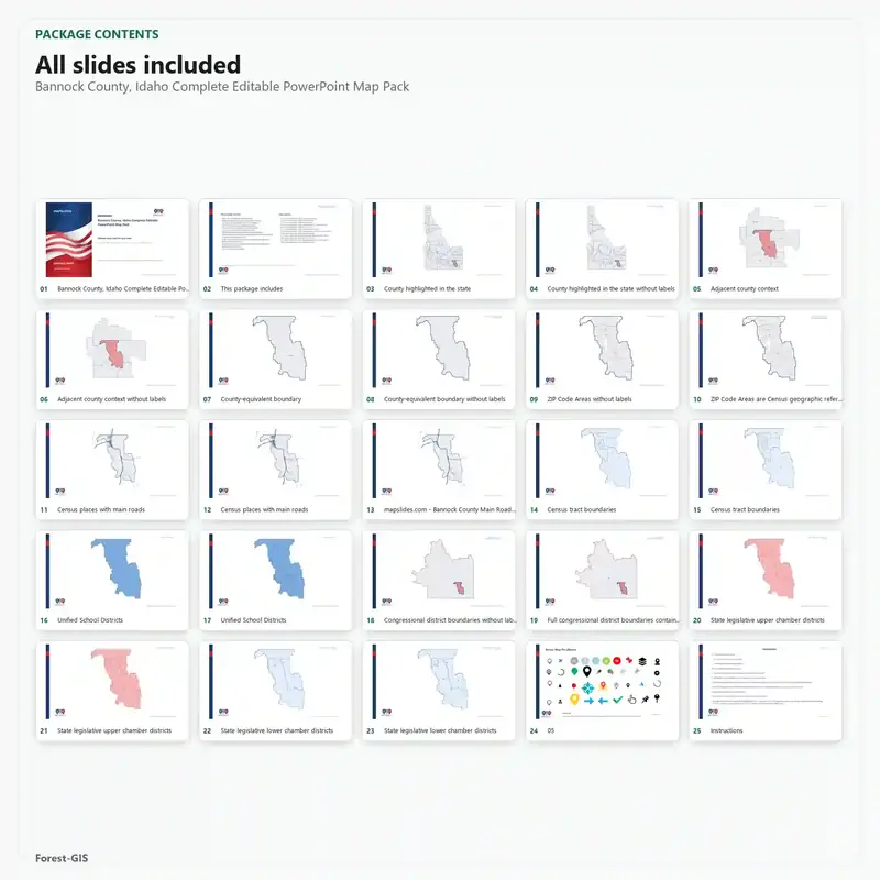 Bannock County, Idaho Editable Map Pack - Image 2