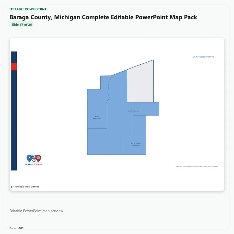 Baraga County, Michigan Editable Map Pack - Image 5
