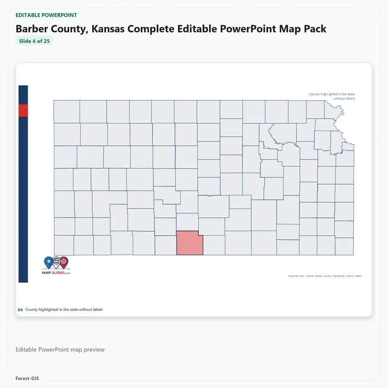 Barber County, Kansas Editable Map Pack - Image 4