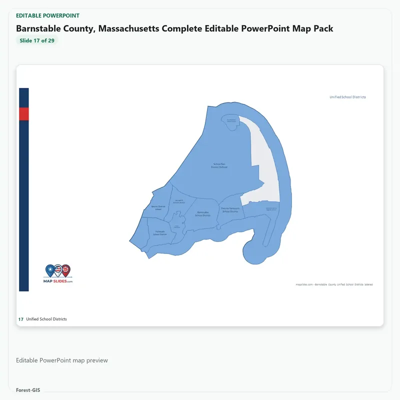 Barnstable County, Massachusetts Editable Map Pack - Image 5