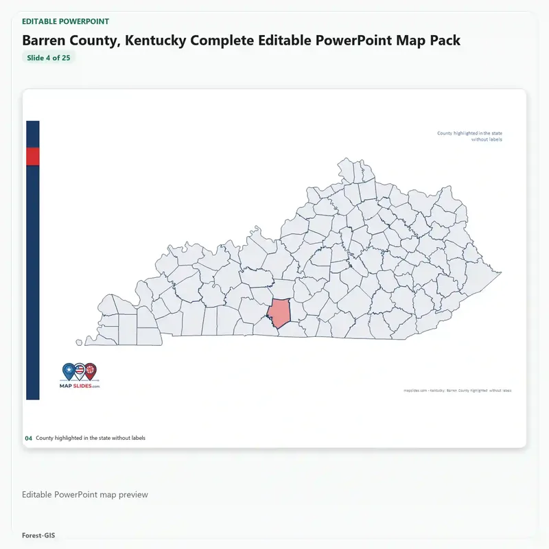 Barren County, Kentucky Editable Map Pack - Image 4