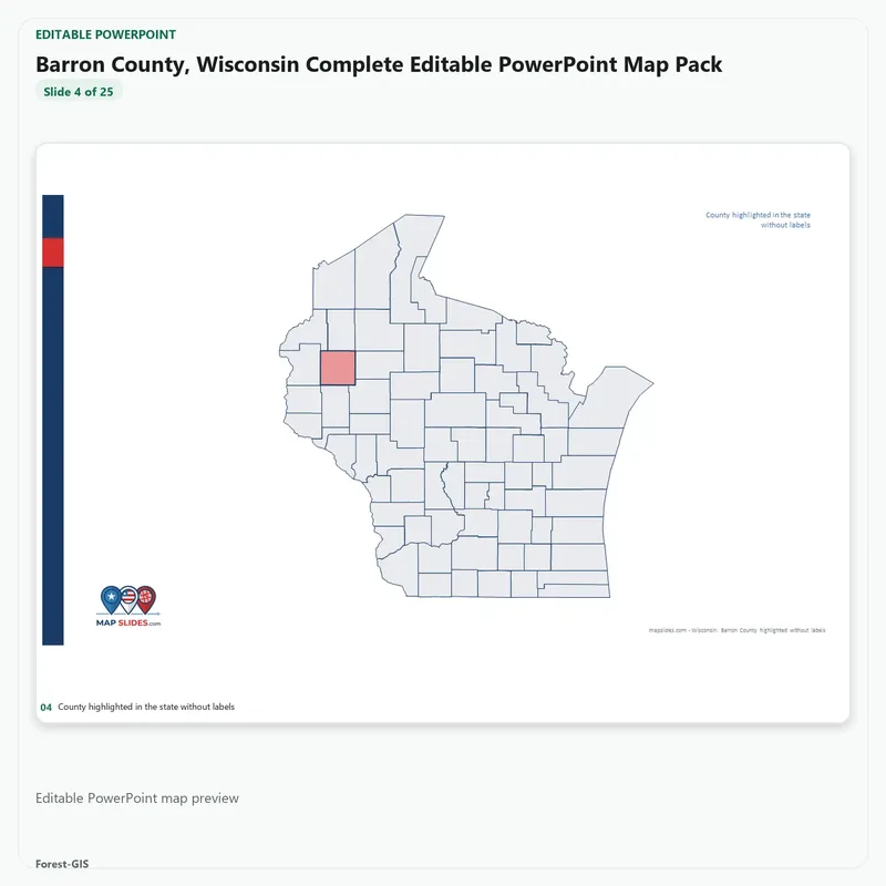 Barron County, Wisconsin Editable Map Pack - Image 4