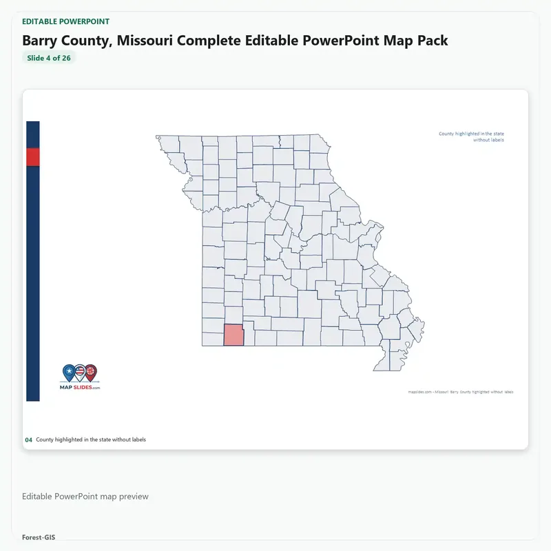 Barry County, Missouri Editable Map Pack - Image 4