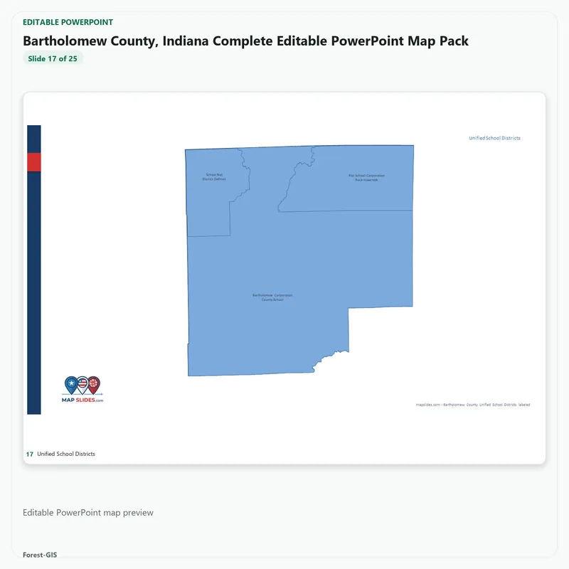 Bartholomew County, Indiana Editable Map Pack - Image 5