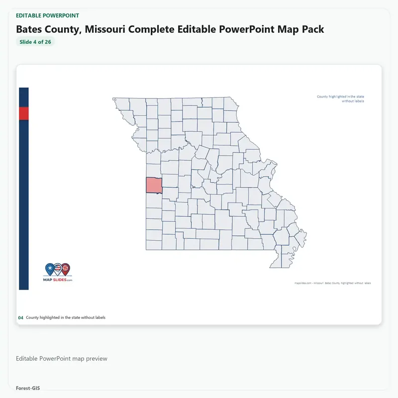 Bates County, Missouri Editable Map Pack - Image 4