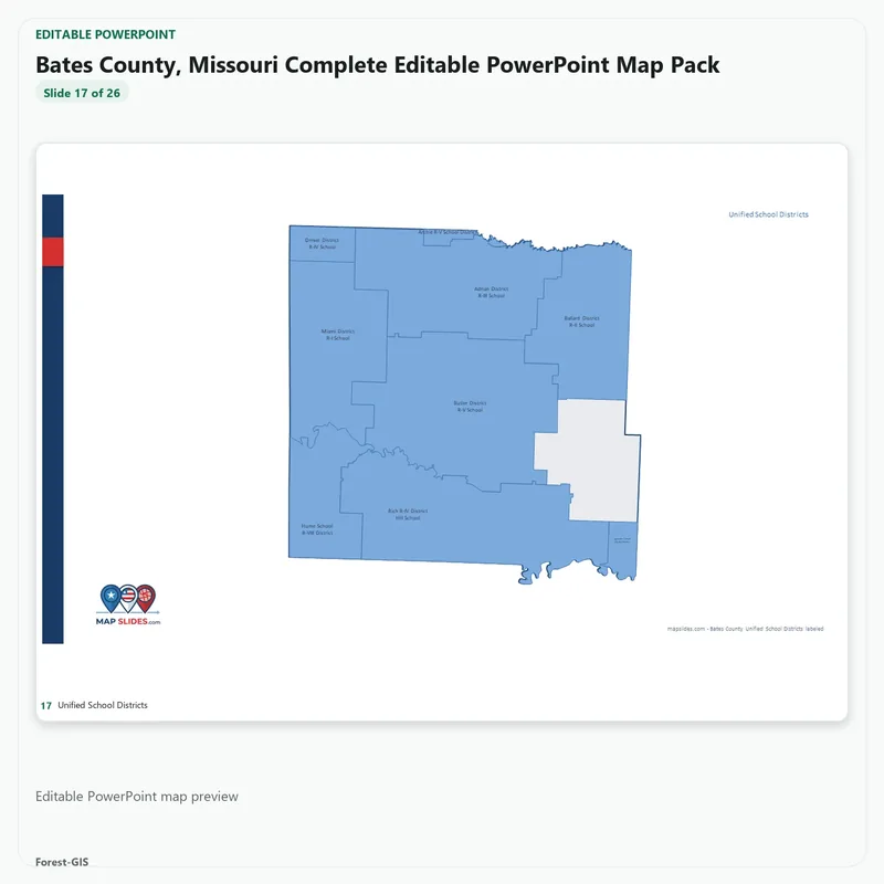 Bates County, Missouri Editable Map Pack - Image 5