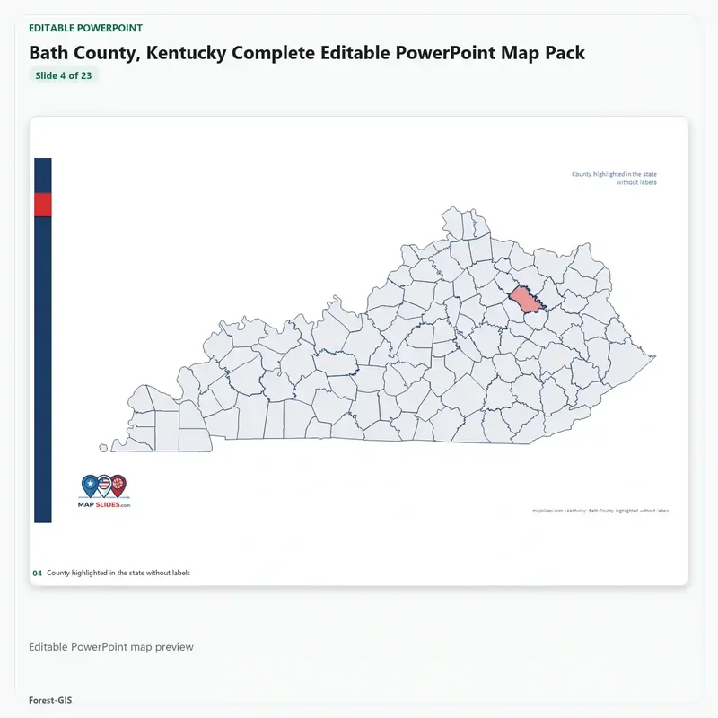 Bath County, Kentucky Editable Map Pack - Image 4