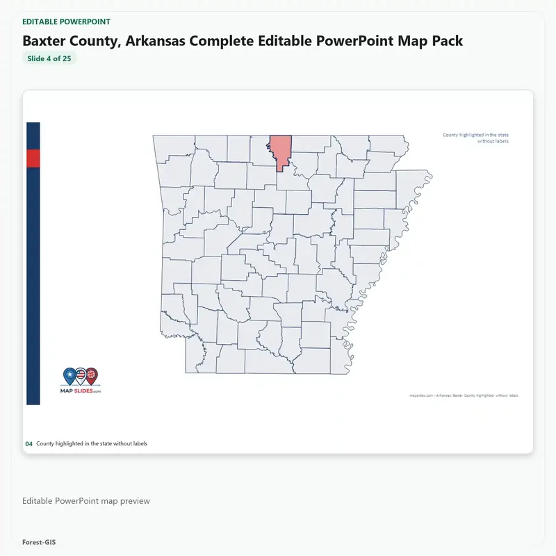 Baxter County, Arkansas Editable Map Pack - Image 4