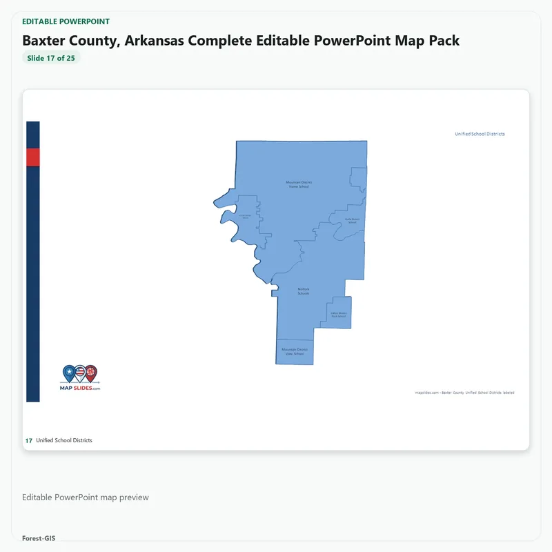 Baxter County, Arkansas Editable Map Pack - Image 5