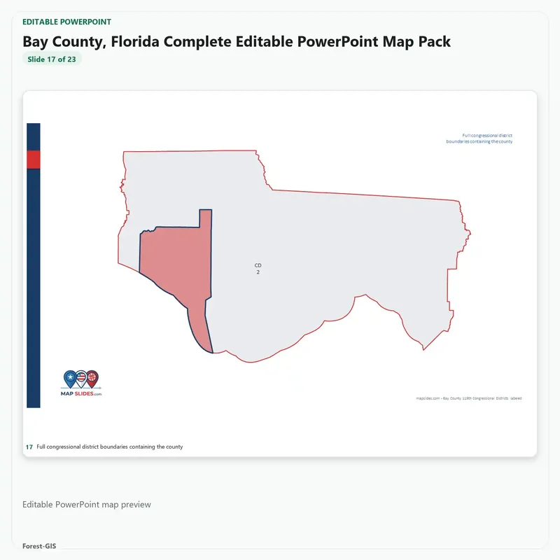 Bay County, Florida Editable Map Pack - Image 5