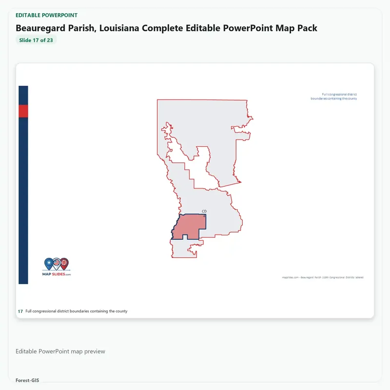 Beauregard Parish, Louisiana Editable Map Pack - Image 5