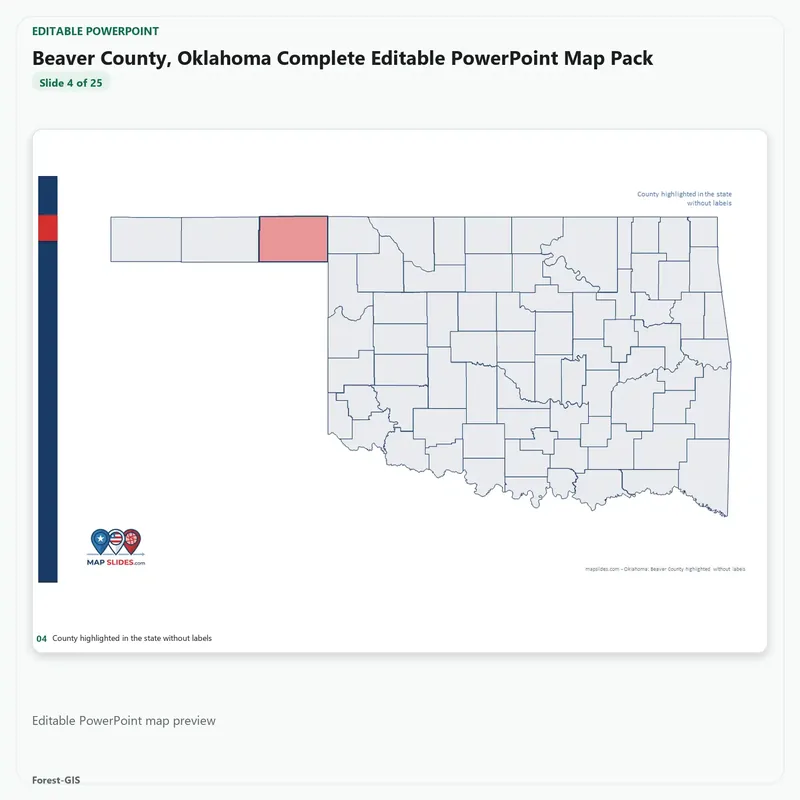 Beaver County, Oklahoma Editable Map Pack - Image 4