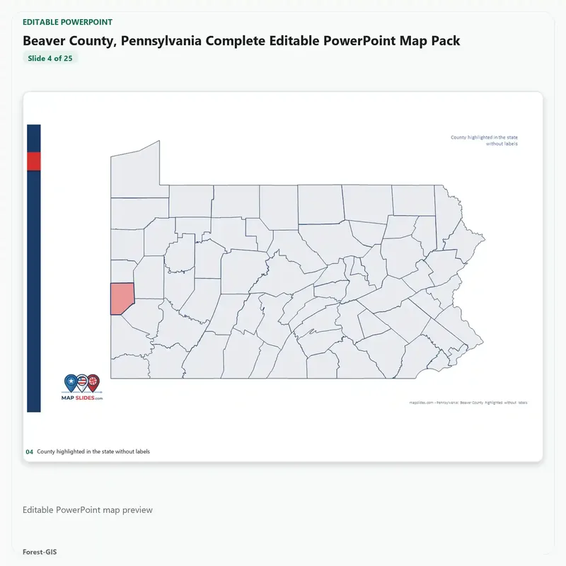Beaver County, Pennsylvania Editable Map Pack - Image 4
