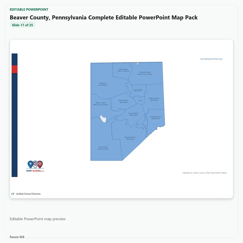 Beaver County, Pennsylvania Editable Map Pack - Image 5