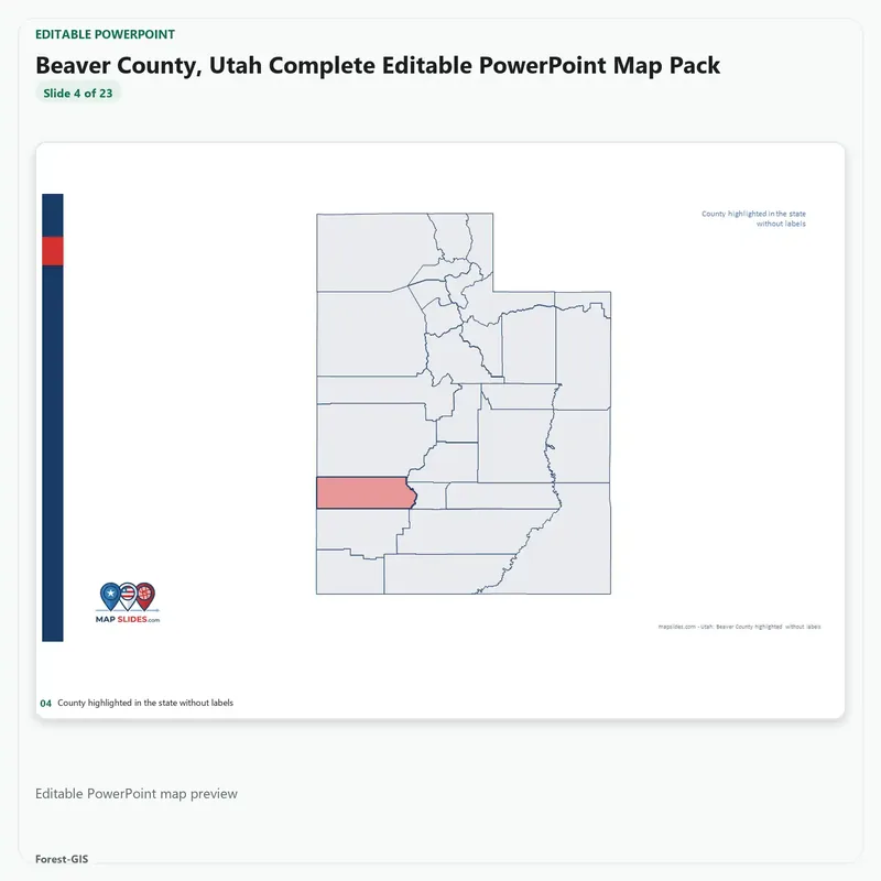 Beaver County, Utah Editable Map Pack - Image 4