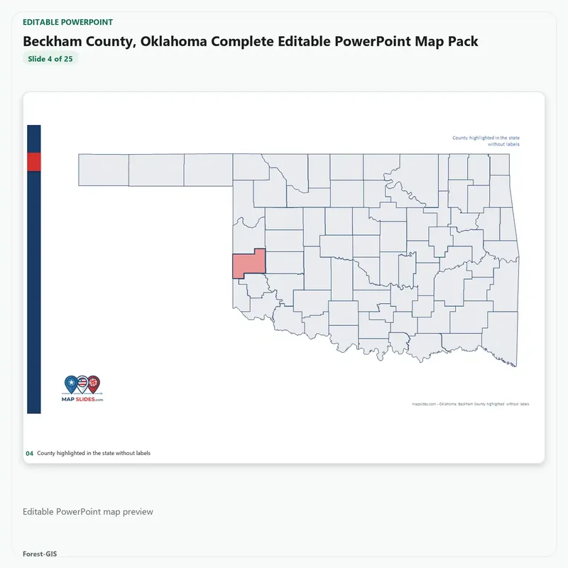 Beckham County, Oklahoma Editable Map Pack - Image 4