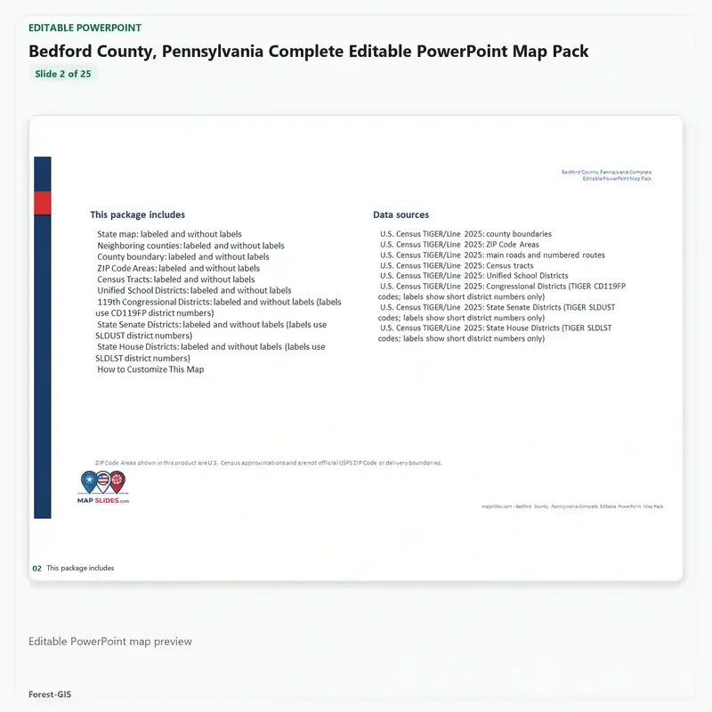 Bedford County, Pennsylvania Editable Map Pack - Image 3