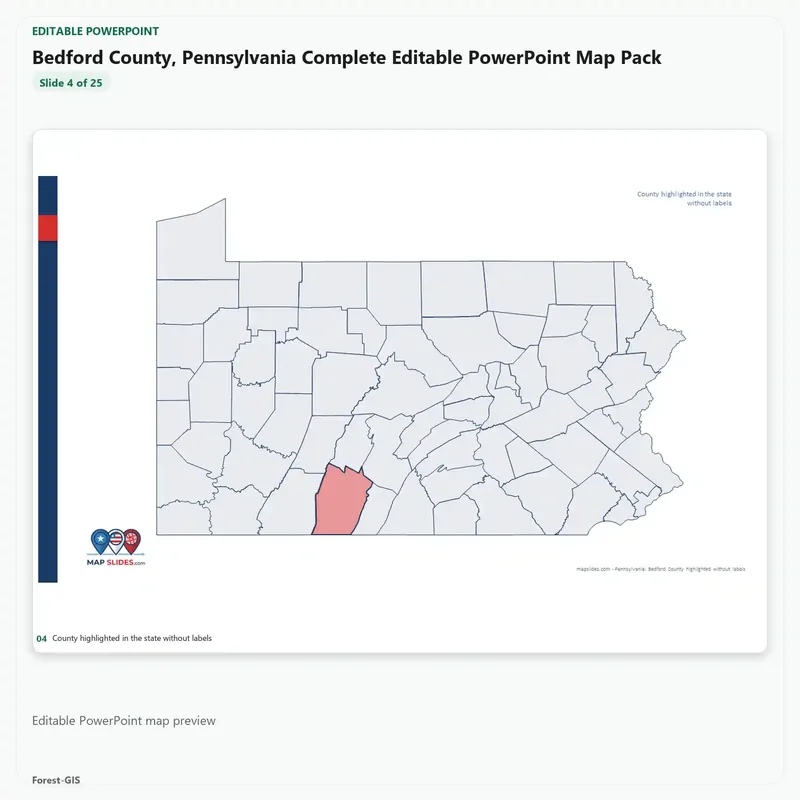 Bedford County, Pennsylvania Editable Map Pack - Image 4