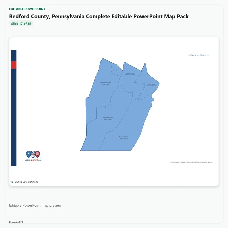 Bedford County, Pennsylvania Editable Map Pack - Image 5