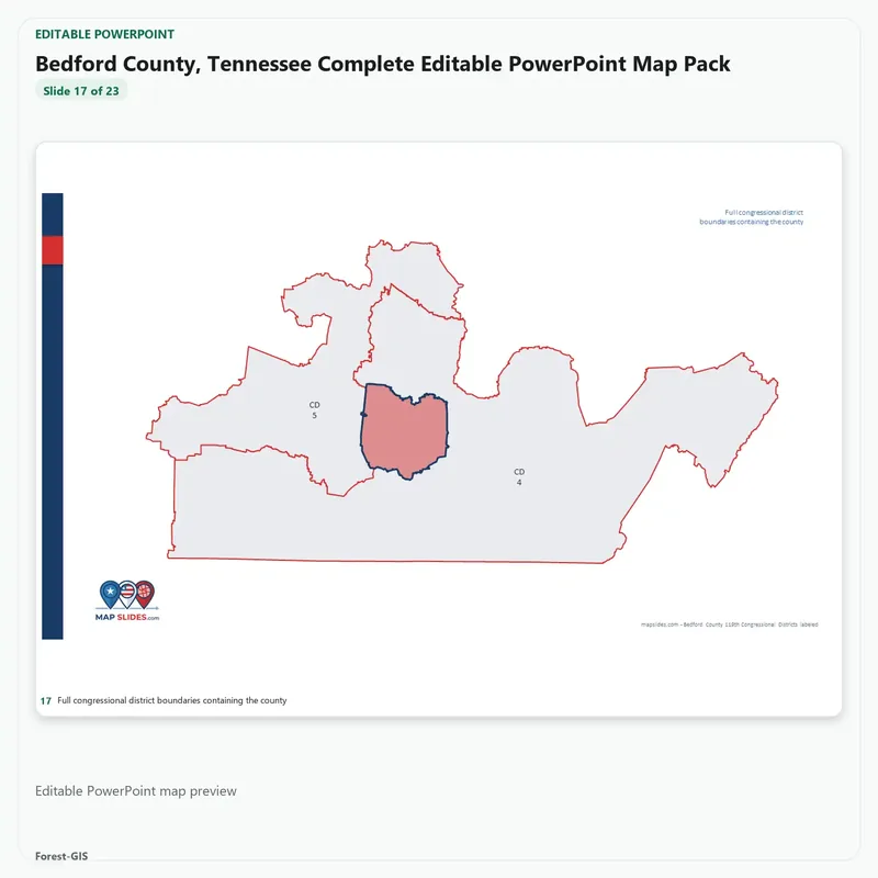 Bedford County, Tennessee Editable Map Pack - Image 5