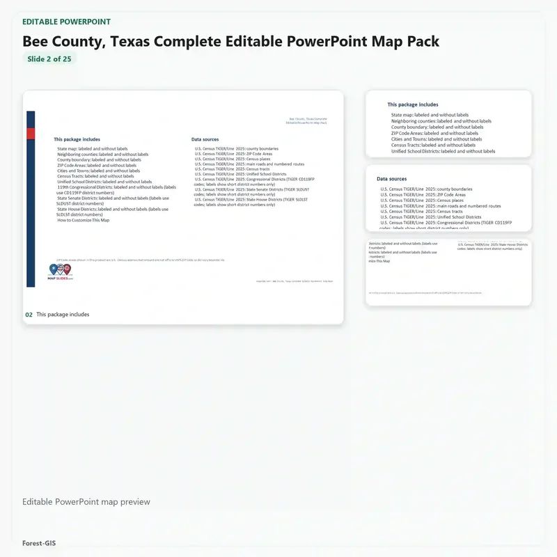 Bee County, Texas Editable Map Pack - Image 3