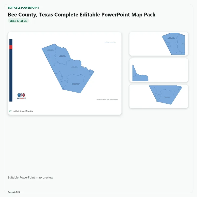 Bee County, Texas Editable Map Pack - Image 5