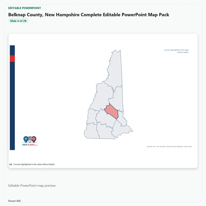Belknap County, New Hampshire Editable Map Pack - Image 4