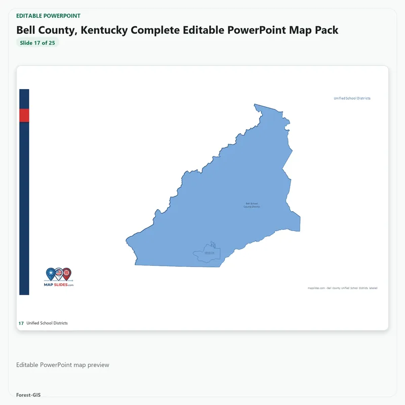 Bell County, Kentucky Editable Map Pack - Image 5