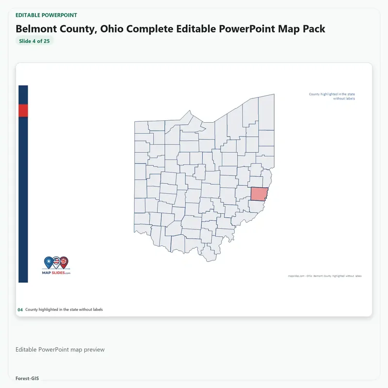 Belmont County, Ohio Editable Map Pack - Image 4