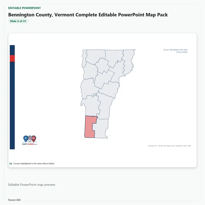 Bennington County, Vermont Editable Map Pack - Image 4