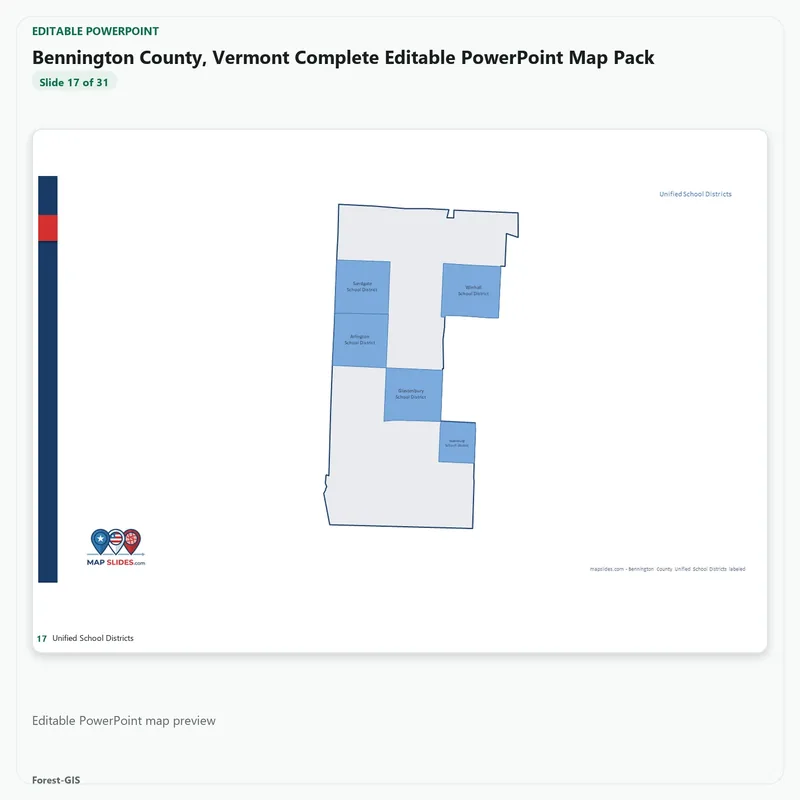 Bennington County, Vermont Editable Map Pack - Image 5