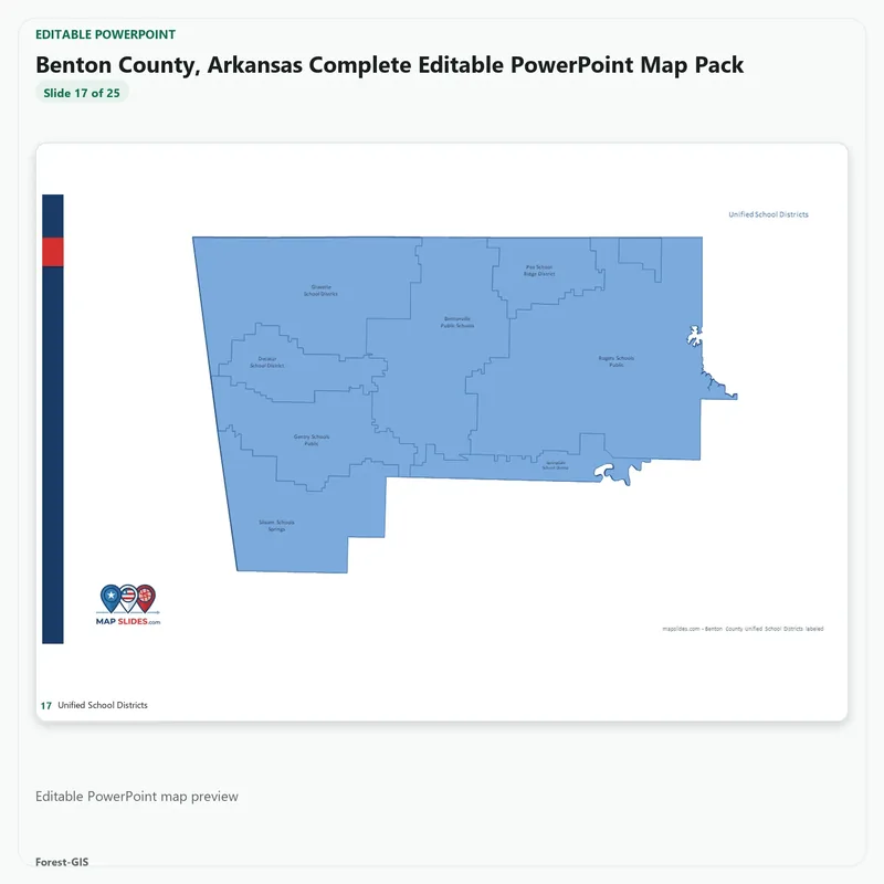 Benton County, Arkansas Editable Map Pack - Image 5