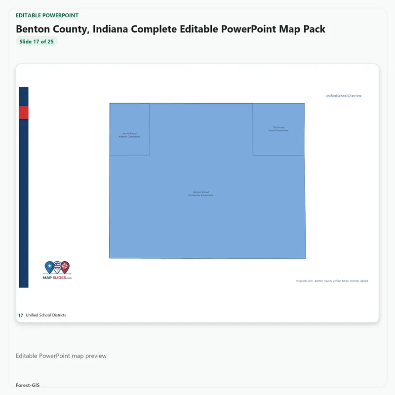 Benton County, Indiana Editable Map Pack - Image 5