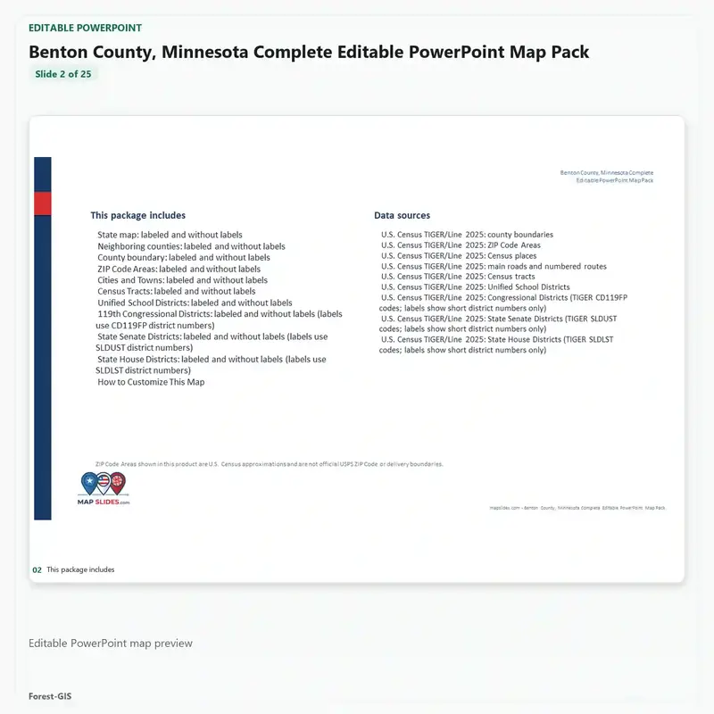 Benton County, Minnesota Editable Map Pack - Image 3