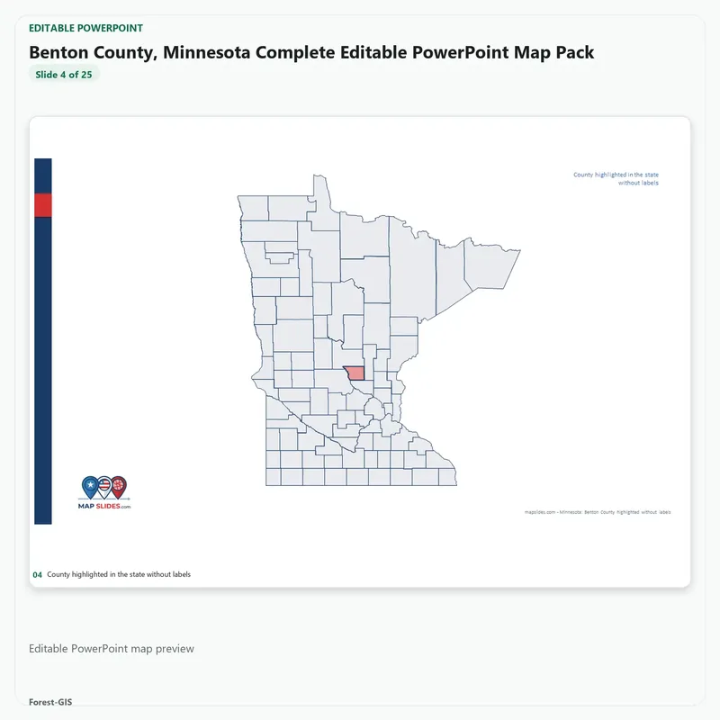 Benton County, Minnesota Editable Map Pack - Image 4