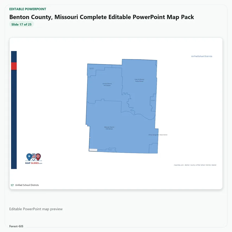 Benton County, Missouri Editable Map Pack - Image 5