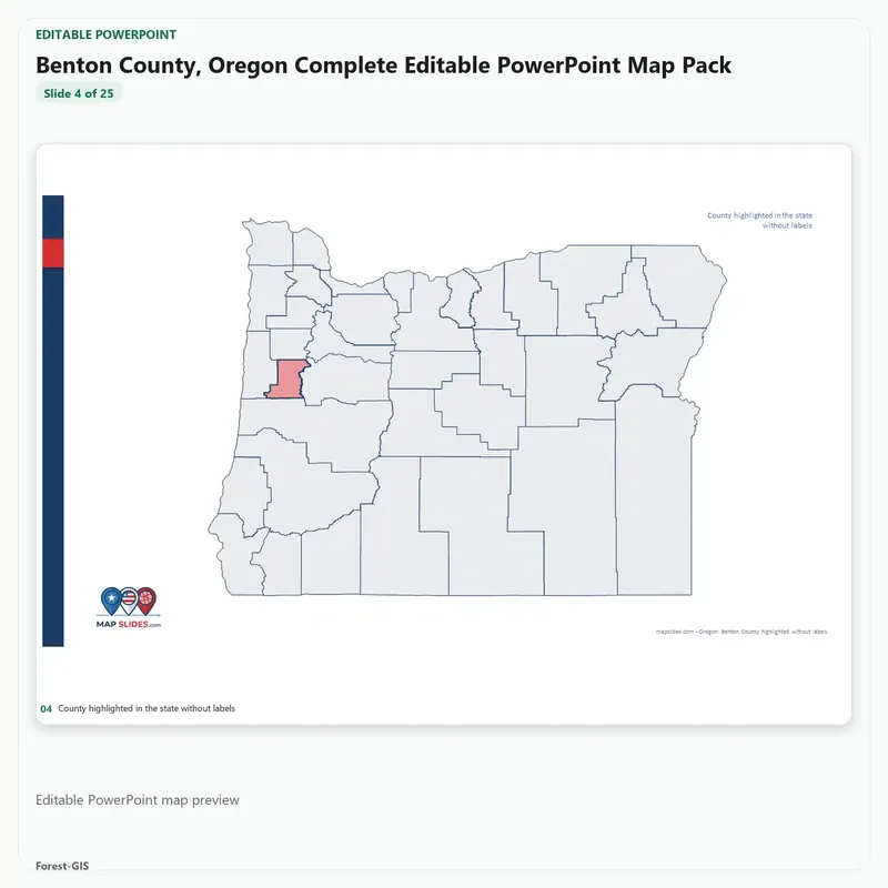 Benton County, Oregon Editable Map Pack - Image 4