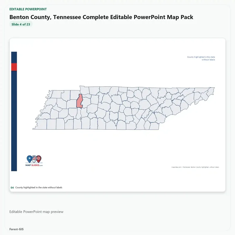 Benton County, Tennessee Editable Map Pack - Image 4
