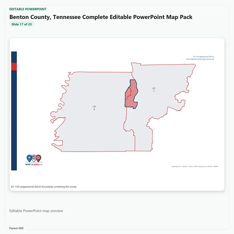 Benton County, Tennessee Editable Map Pack - Image 5