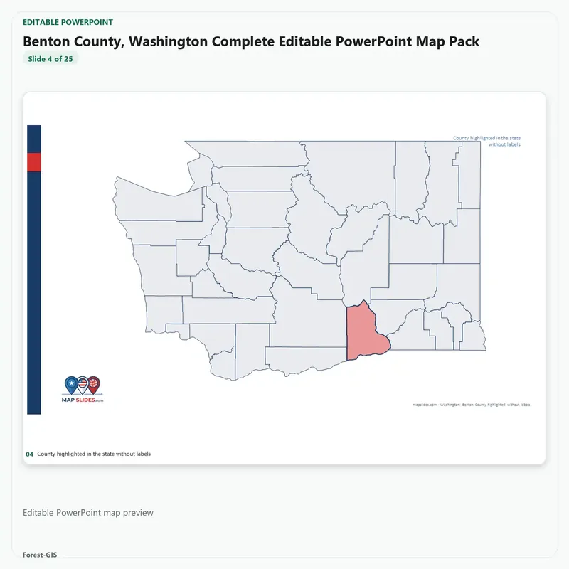 Benton County, Washington Editable Map Pack - Image 4