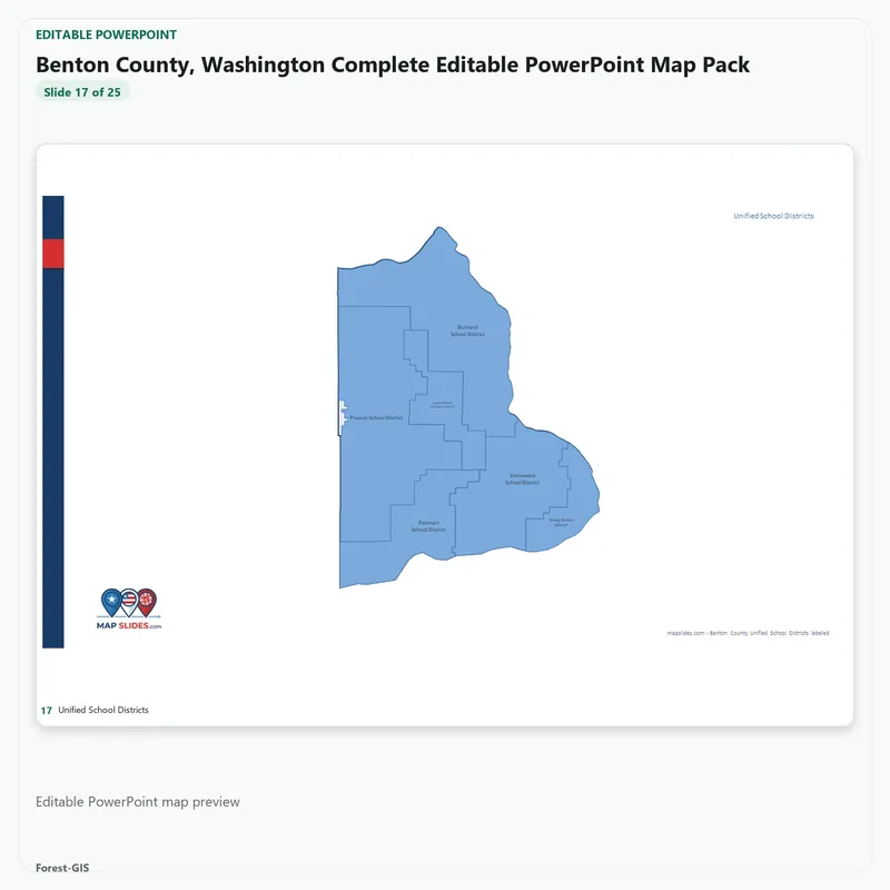 Benton County, Washington Editable Map Pack - Image 5