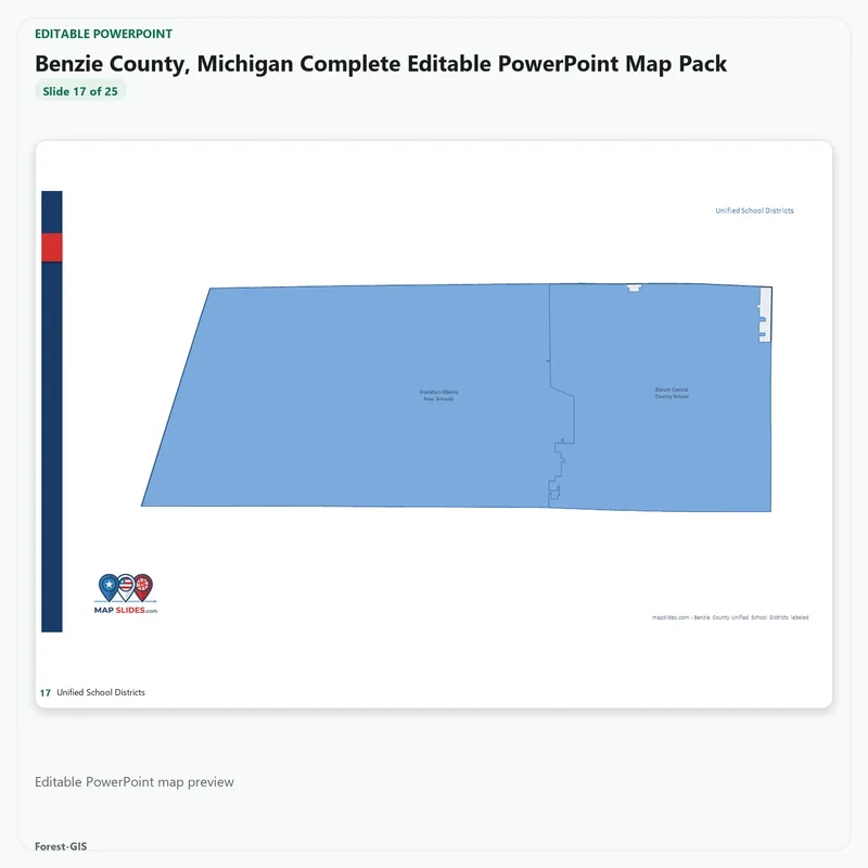 Benzie County, Michigan Editable Map Pack - Image 5