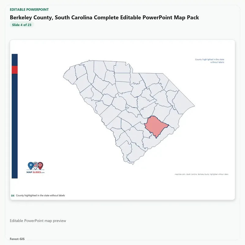Berkeley County, South Carolina Editable Map Pack - Image 4