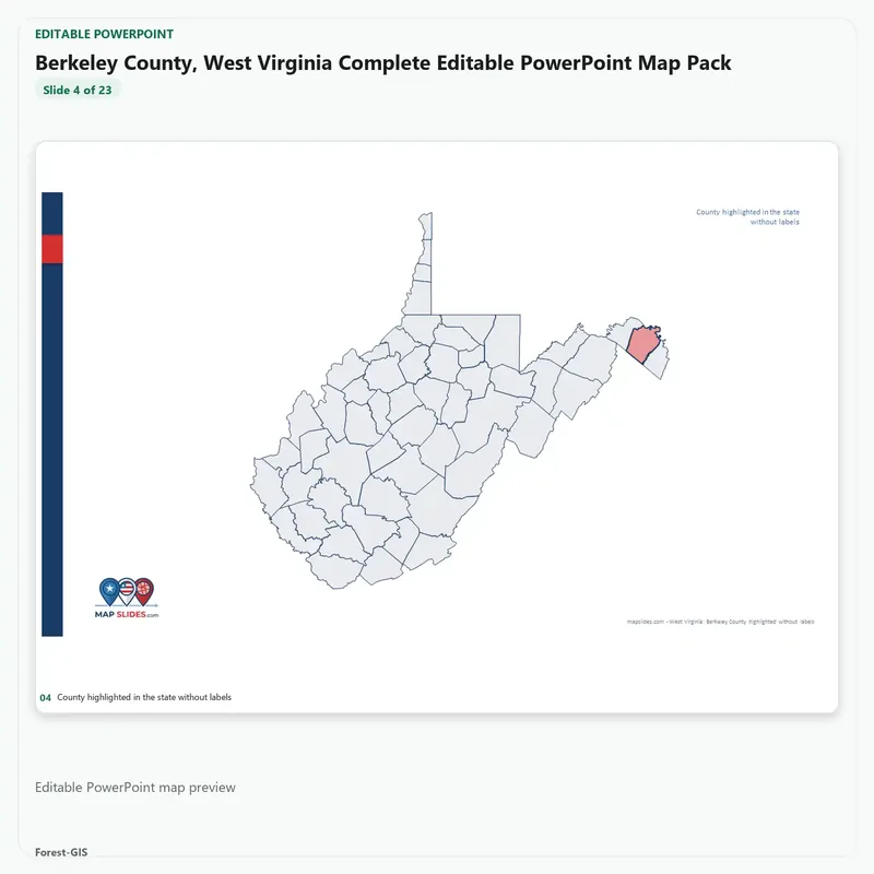 Berkeley County, West Virginia Editable Map Pack - Image 4